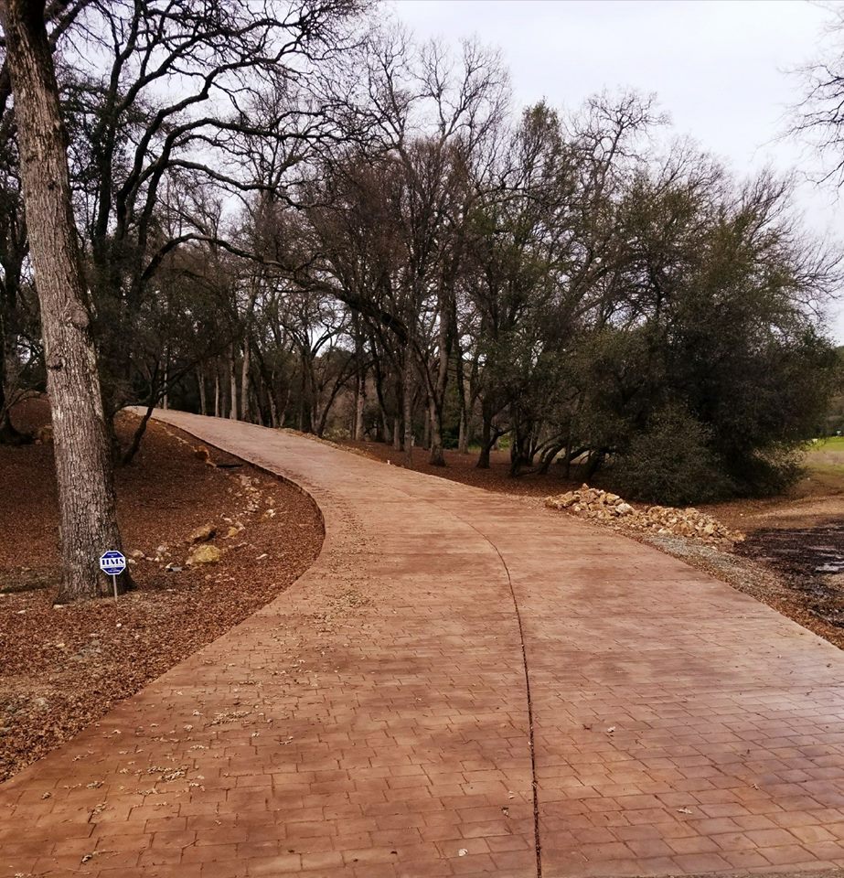 Stamped concrete driveway